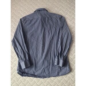 Banana Republic Shirt Mens Large Blue White Stripe Slim Fit Long Sleeve Cotton
